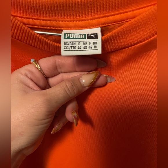 PUMA x ASOS Exclusive Jumper Sweatshirt Crewneck Orange with tape sleeve XXL - Picture 6 of 10